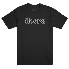 The Doors Logo T-Shirt [White on Black] - The Doors Official