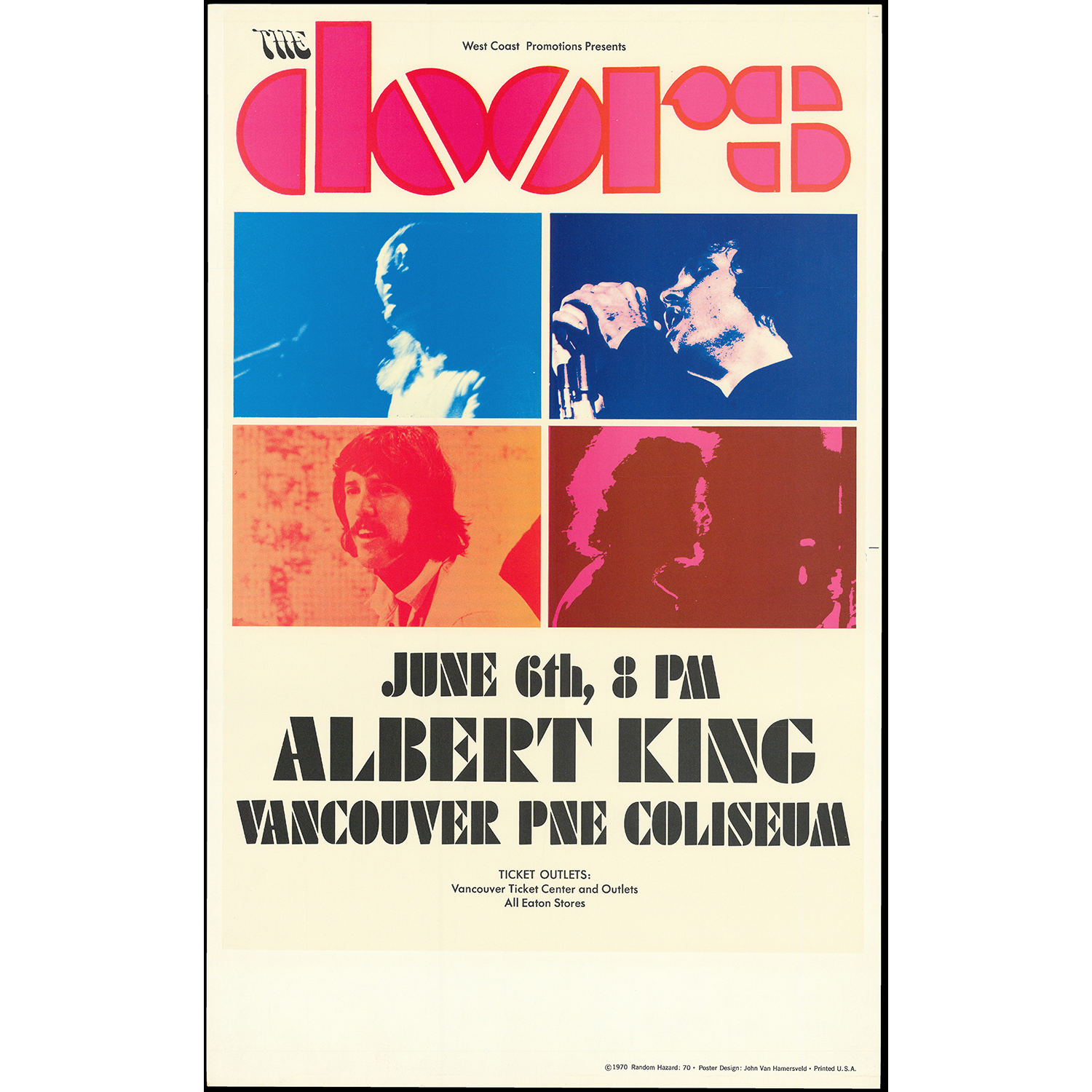 John Van Hamersveld 1970 The Doors Poster
