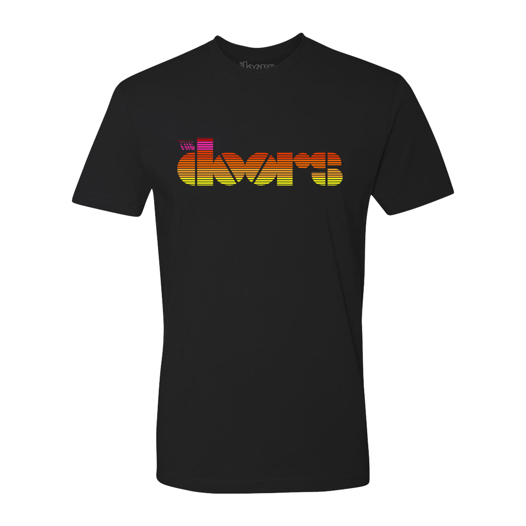 The Doors Santa Monica Logo T-Shirt Black Short Sleeve